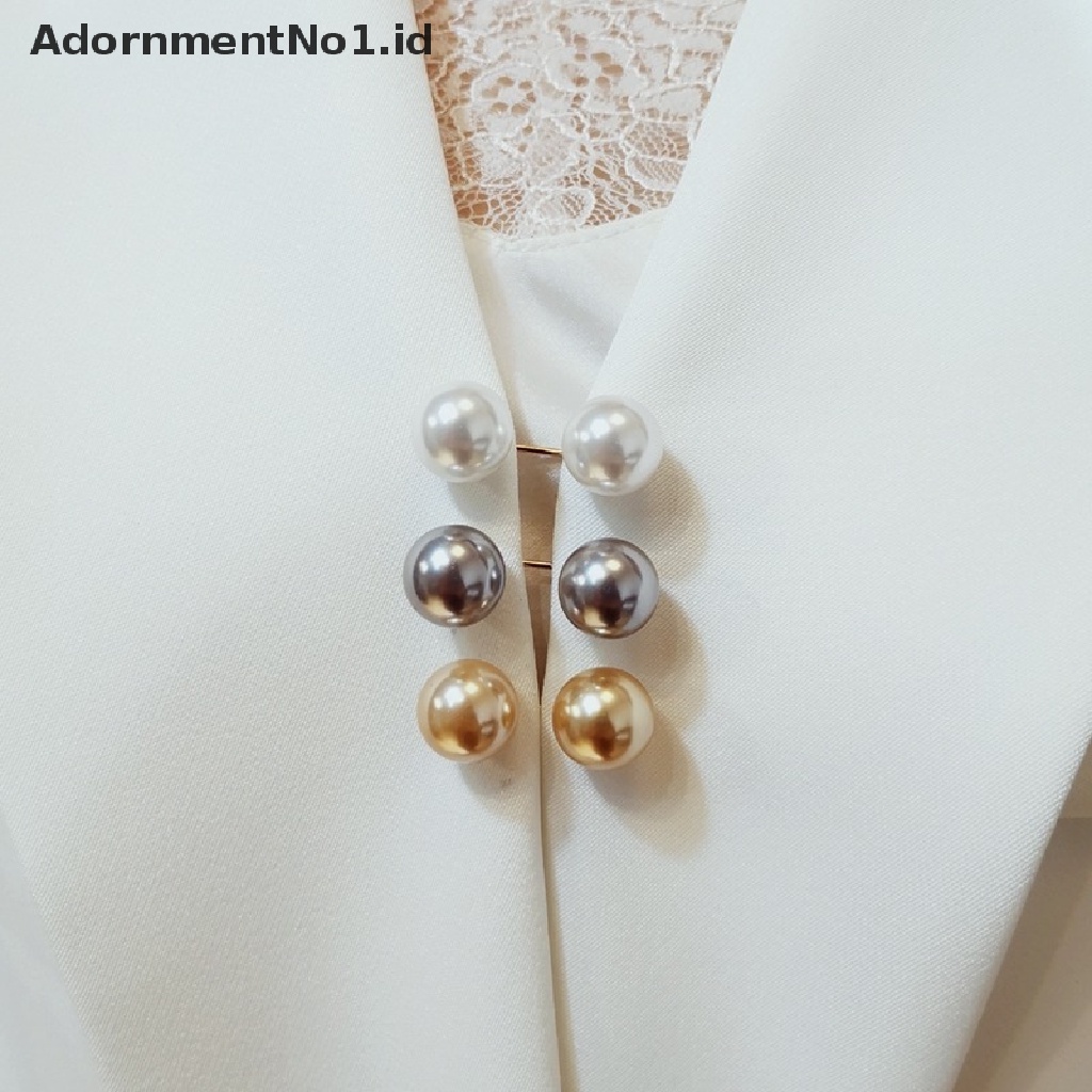 [AdornmentNo1] 3pcs Set Mutiara Bros Pin Halus Pinggang Perubahan Besar Kecil Anti Luntur Gesper Tetap Pakaian Celana Pinggang Artefak [ID]