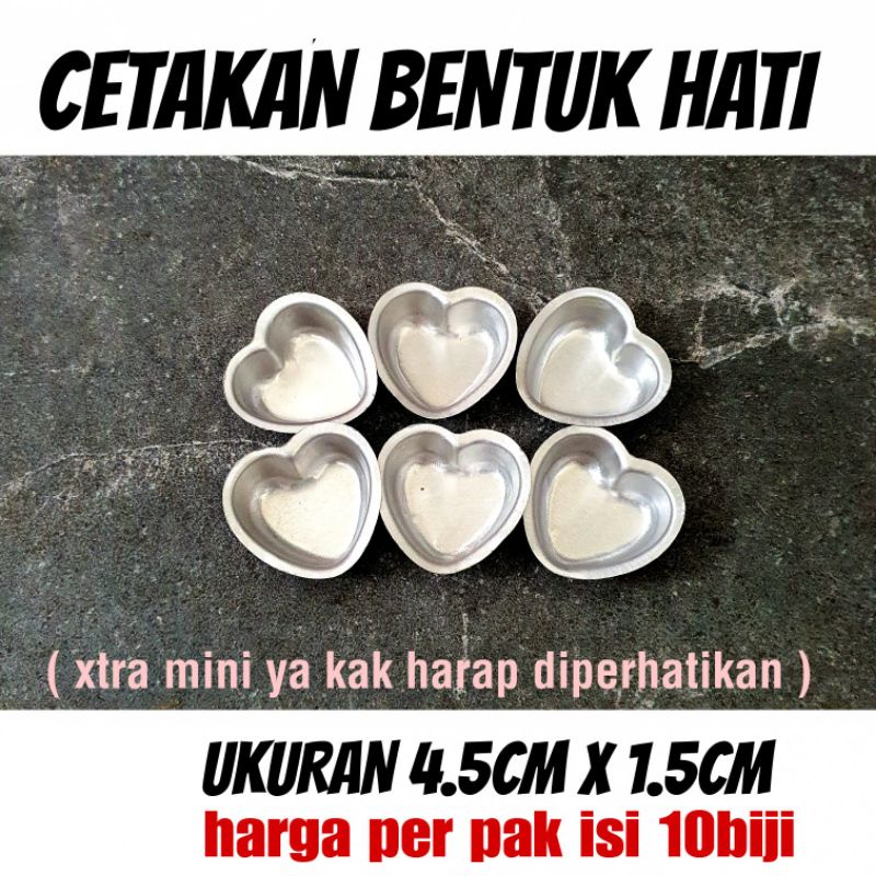 DAPURMAMI ( 10 Biji Cetakan Mini Hati ) Heart Citakan Pai Kue Cake Mini Tart