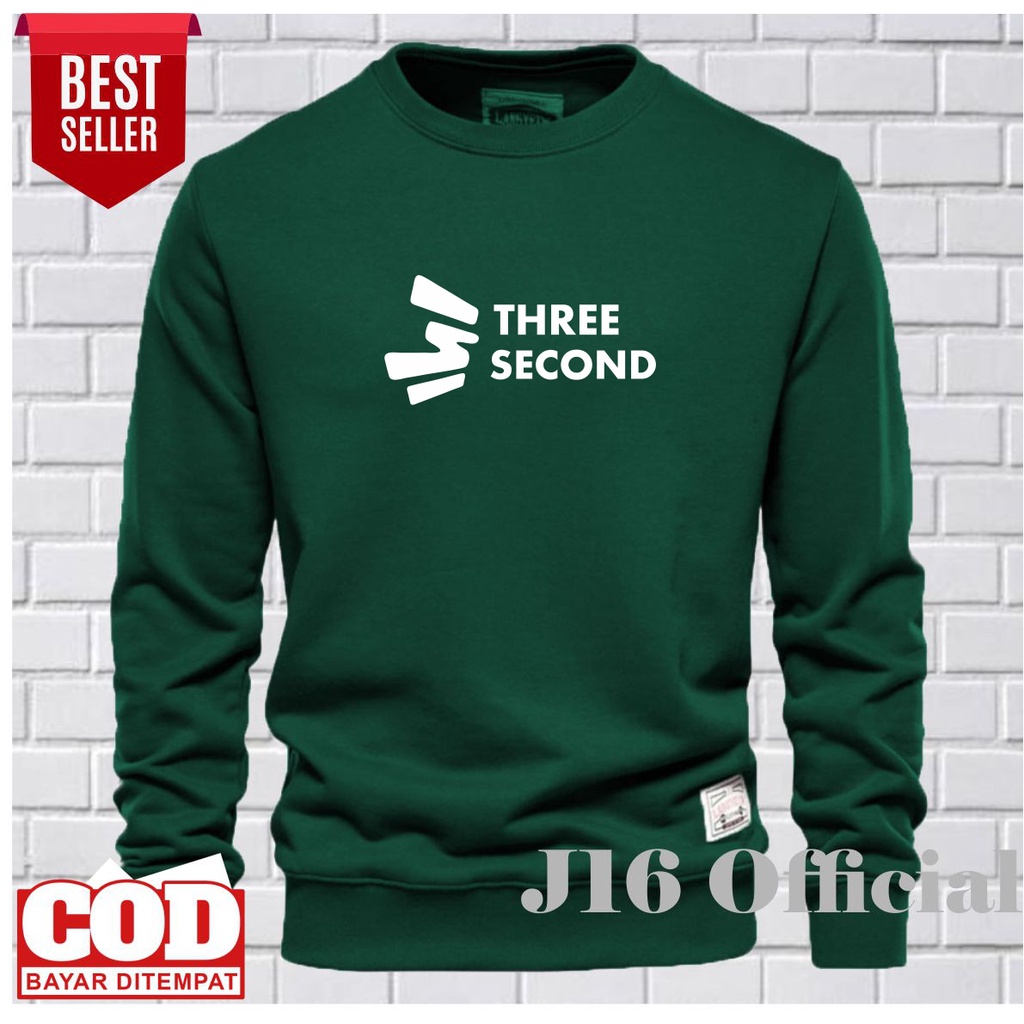 3SECOND CREWNECK Jaket Distro Sweater Oblong Pria Wanita FLEECE TEBAL PREMIUM