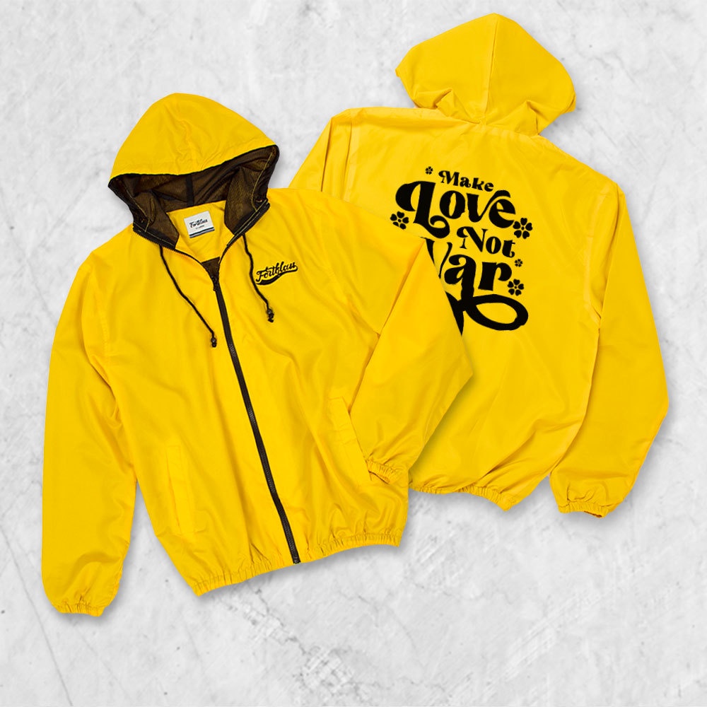 FORTGLASS Windbreaker LOVE Outerwear Unisex Windbreaker Jaket Pria