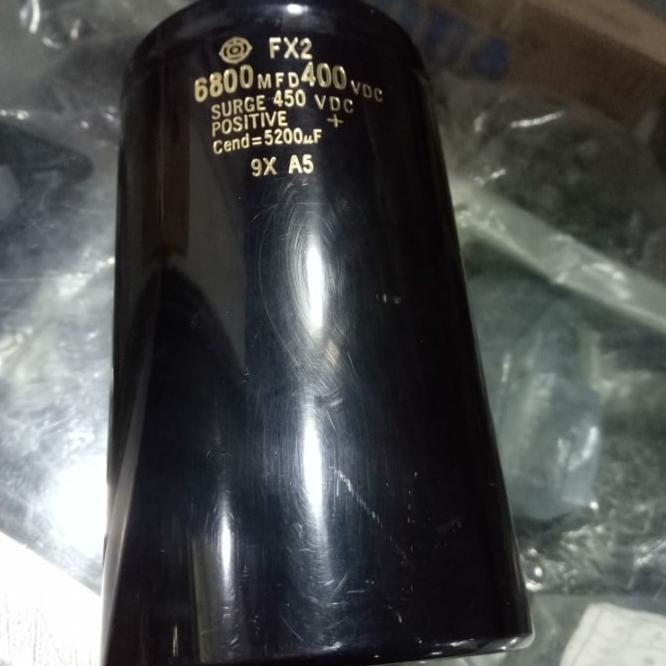 Kapasitor / Elco Merk Hitachi 6800 Mf 400 Volt