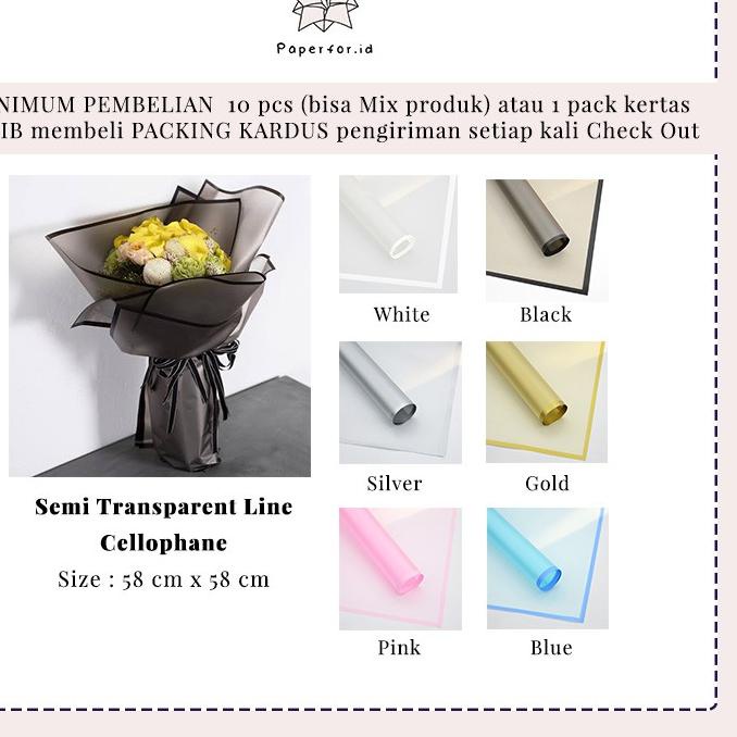 

DNL875 Kertas Buket Bunga Cellophane Bucket Wrapping Paper Florist Semi Trans Grosir ^^