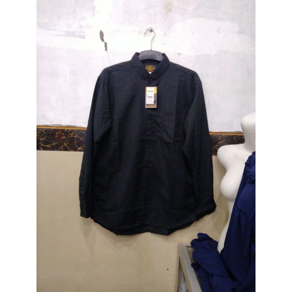 kemeja lengan panjang polos hurley uluran L..XL