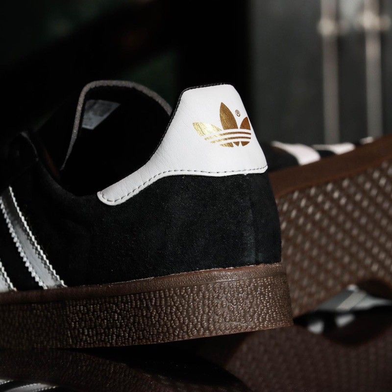 ADIDAS GAZELLE BLACK WHITE SOL GUM ORIGINAL SNEAKERS PRIA