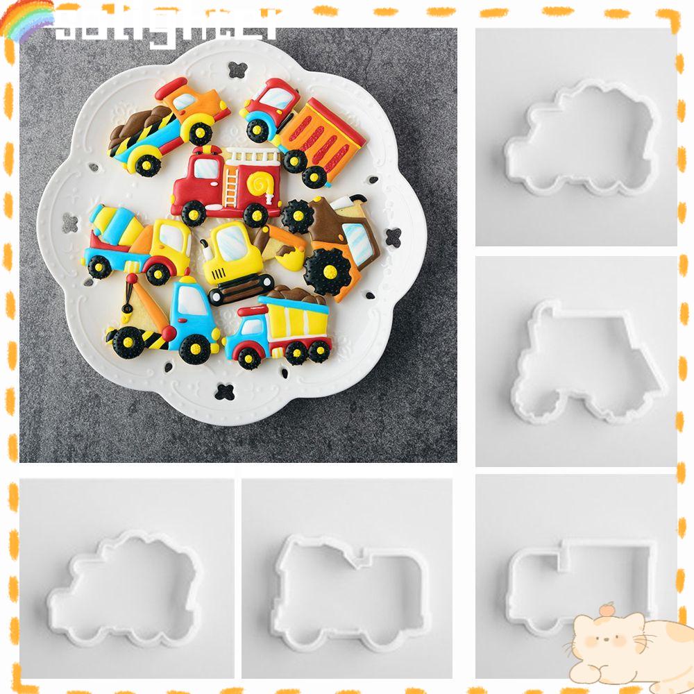 Solighter 8pcs/set Cetakan Biskuit Mobil DIY Alat Dapur Ulang Tahun Bayi Bakery Baking Mold