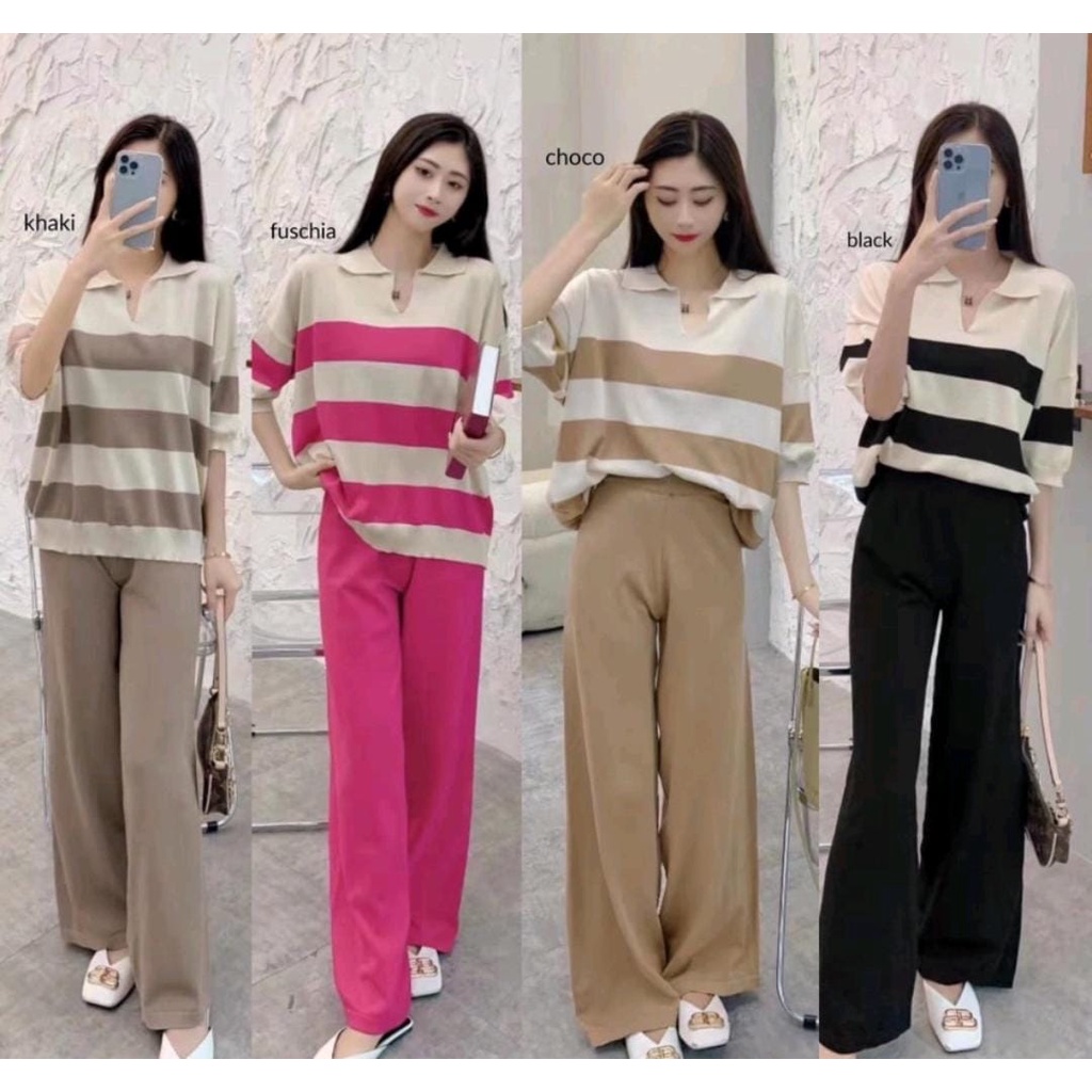 SETELAN KNIT WANITA PREMIUM IMPORT / ONE SET RAJUT WANITA IMPORT / SETELAN IMPORT RAJUT TERBARU