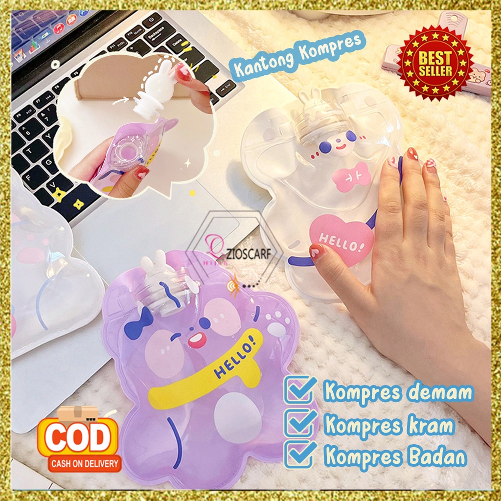 Kantong Kompres Air Panas Penghangat Pereda Nyeri Haid Portable Bahan Tebal Motif Kartun Lucu MX-5009