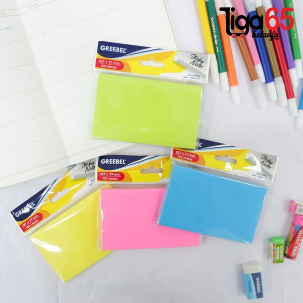 365 GREEBEL Memo Tempel  Sticky Notes Berbentuk Lucu/GREEBEL STICKY NOTE 1W1M.127.77.100