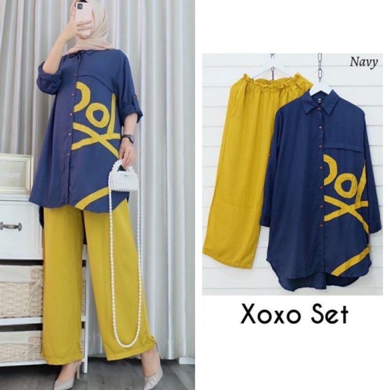XOXO SET LONG TUNIK CRINKLE AIRFLOW