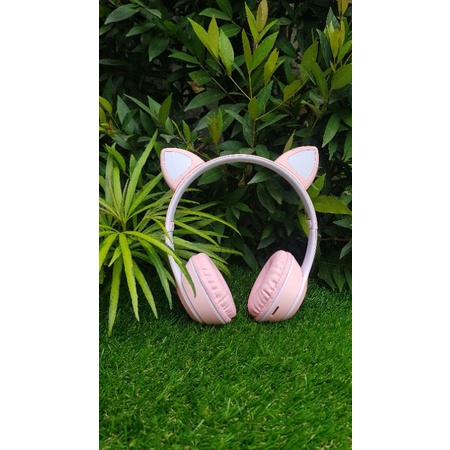 HEADPHONE BANDO CAT MZ-023 LED TELINGA KUCING HEADSET WIRELESS BLUETOOTH