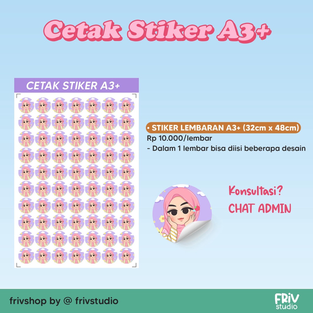 [NO COD] CETAK STIKER KISS CUT / KISS CUT STICKER CROMO