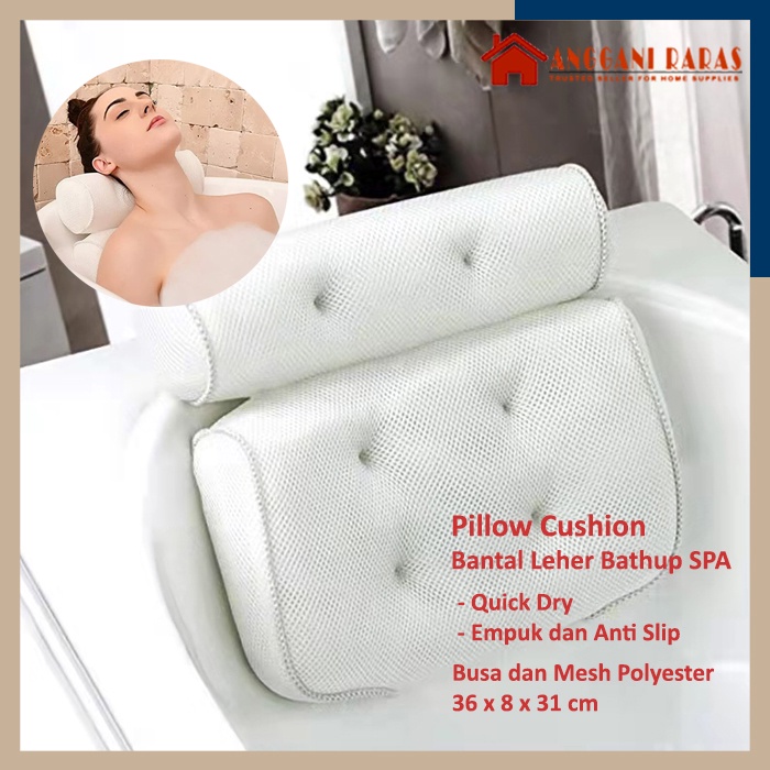 Bantal Pillow Sandaran Kepala Leher Bak Kamar Mandi Bathtub Spa Sauna