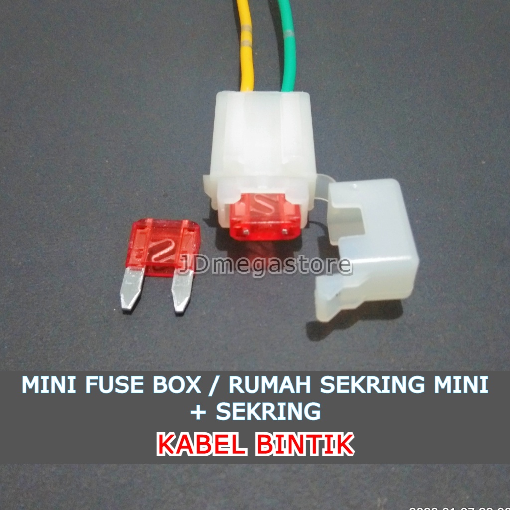 (Grosir/COD) Rumah Sekring Tancap Kecil + Sekring + KABEL BINTIK