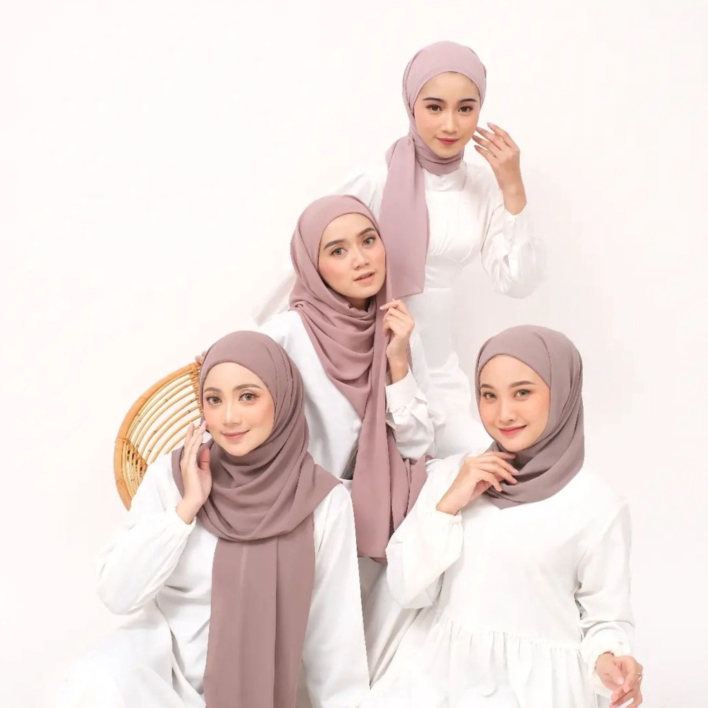 JACE Pashmina Inner 2in1 / Pashmina Malay / Pashmina Instant Ceruty Babydoll Premium 175 x 75 Jahit Tepi