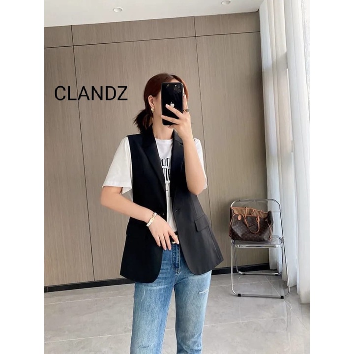 blazer wanita terlaris/blazer wanita tanpa lengan/pocket vest blazer korea