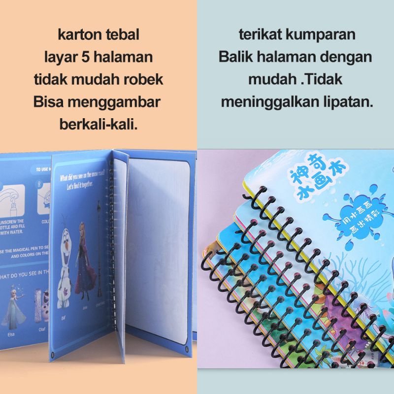 MAGIC WATER BOOK  BUKU MEWARNAI AIR  MAGIC WATER DRAWING PAINTING BOOK