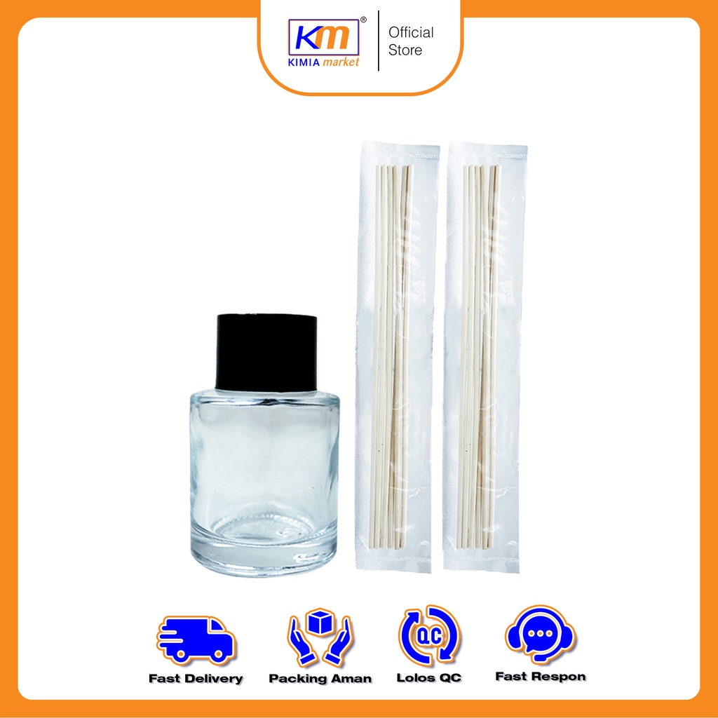 Botol Diffuser mini 20ml + Reed Diffuser Rotan 12pcs / Botol Plus Rotan MU-01 + 12 Rotan / Botol Kot