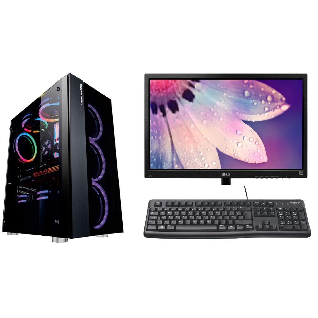 FullSet PC Gaming Core i7 10700F I RTX 3060 12GB I 16GB DDR4 I  NVME 256GB I LED 27&quot; I Siap Rendering