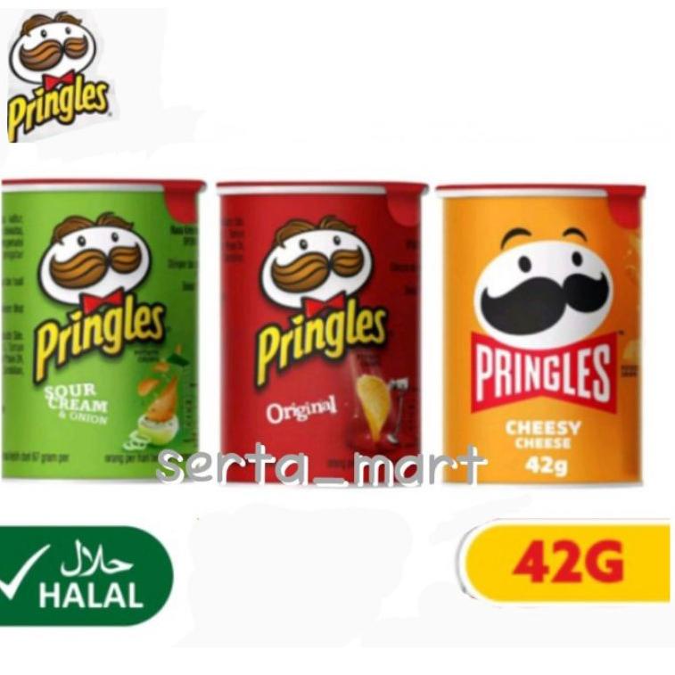 

Serba Murah ` Pringles Mini Potato Chips 42gr - Keripik Kentang Original / Sour Cream Onion / Cheese 42gr ☒