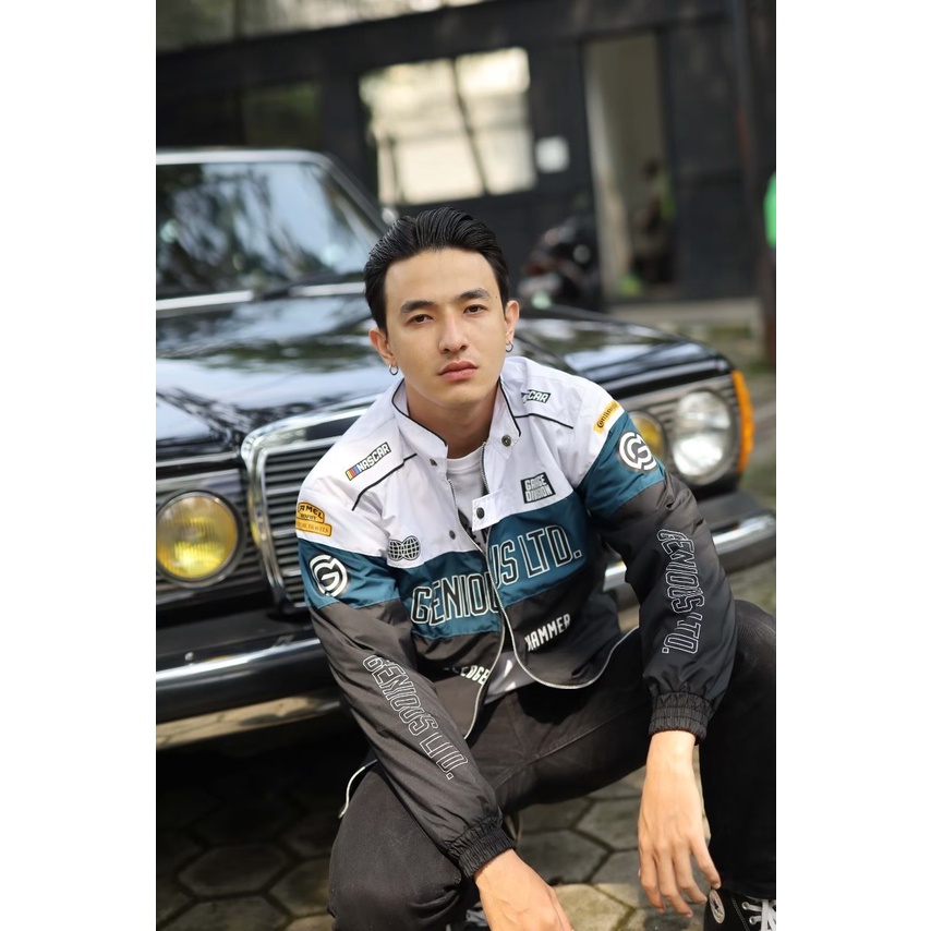 GENIOUS Jaket Nascar 3D Jaket Waterpoof Jaket Parasut Jaket Pria