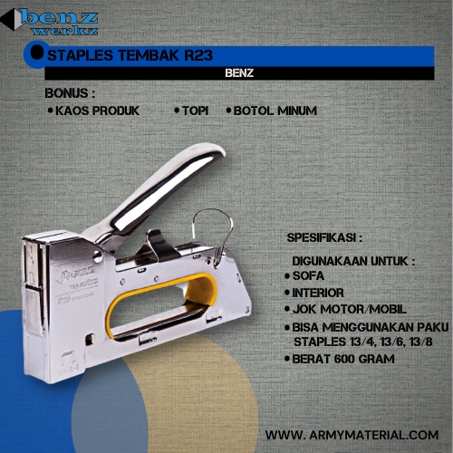 

Staples Tembak Benz R3 Original Stapler Gun Staples Tembak Ergonomic Hekter Alat Tembak Jok Motor Mobil Cekrekan Terbaru Terlaris