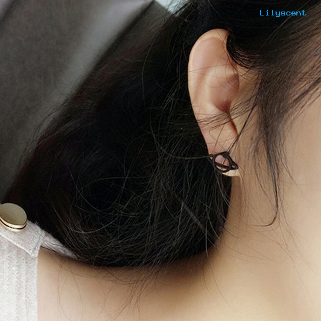 [LS] Ear Studs Anting Stud Bentuk Saturnus Bahan Alloy Anti Korosi Ramah Lingkungan Untuk Anak Laki-Laki