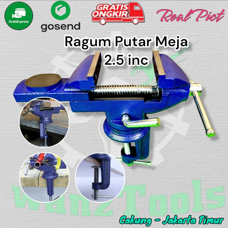 Jual Catok Meja Ragum Putar 25 Inch Table Vise Dove Tail Mini Heavy