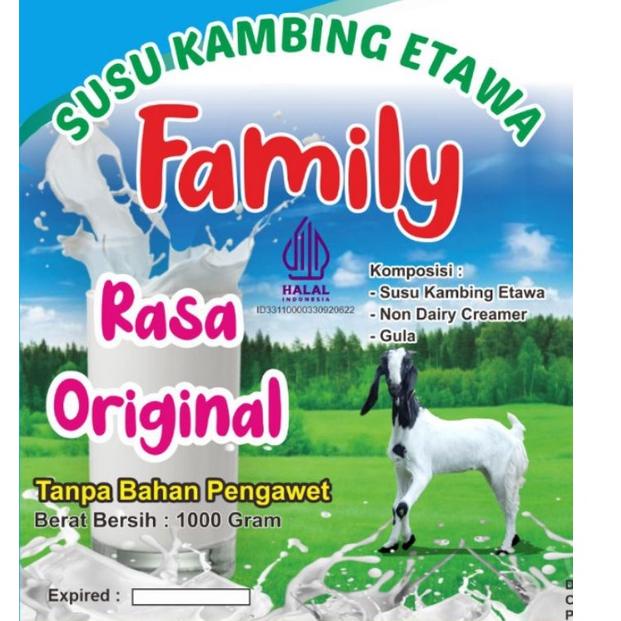 

8.8 Susu Kambing Etawa Family Rasa Original 1 Kg Alufoil