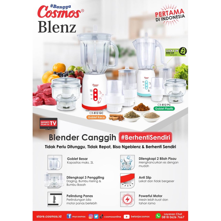 Blender Cosmos Blenz Kaca CB-812 PC - Blender Juice