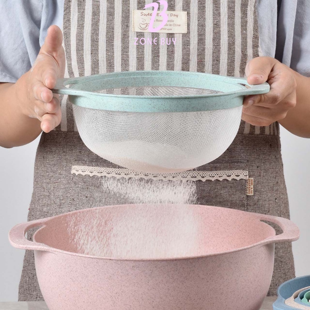 Mangkok Adonan / Rainbow Measuring Mixing Bowl / Mixing bowl wheat straw 10in1 / Mixing Bowl / Baskom Adonan set 10pc / Baskom takar / mixing bowl