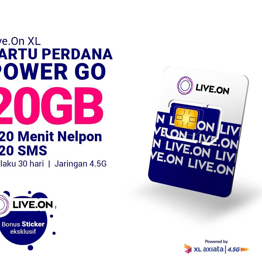 12.12 sale Kartu Perdana Live.On XL Power Go 20GB (30 hari) + Sticker A ?