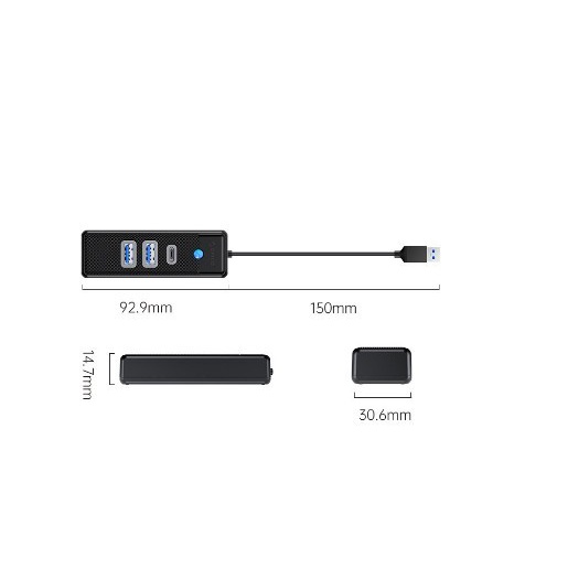 Orico PWC2U-U3 USB HUB 3 port ( 2 port usb 3.0 + 1 port type c )