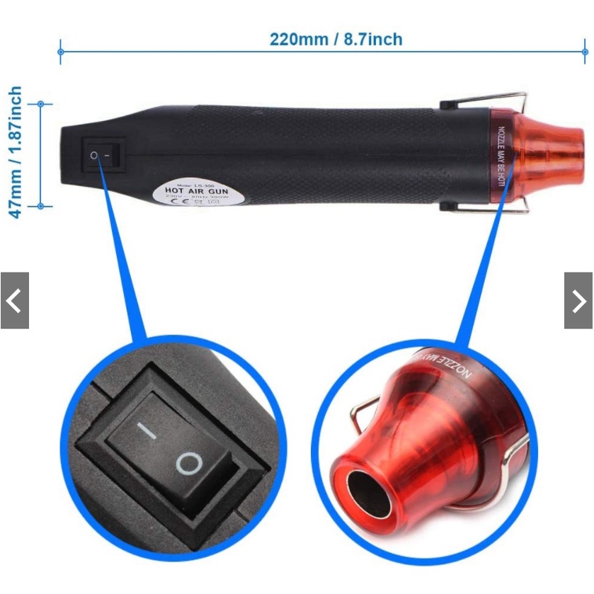 YUN Mall  Hot gun low watt Electric Alat Pemanas Multifungsi/heat gun low watt/heat gun mini