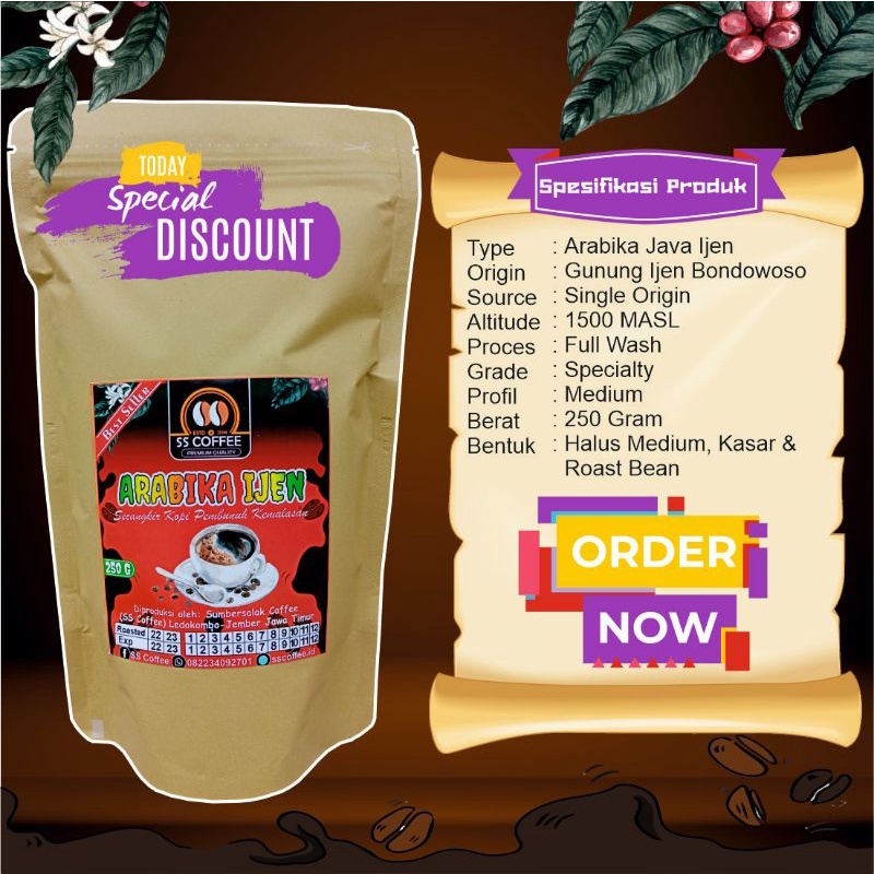 

[COD] Kopi Arabika Java Ijen Bondowoso Grade A 250 Gram