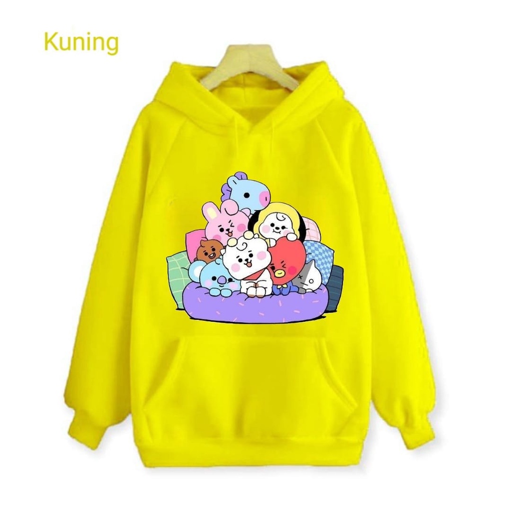 Hzl_outfit Hoodie Sweater Hoodie Anak Team BT21/ Sweater Anak Anak