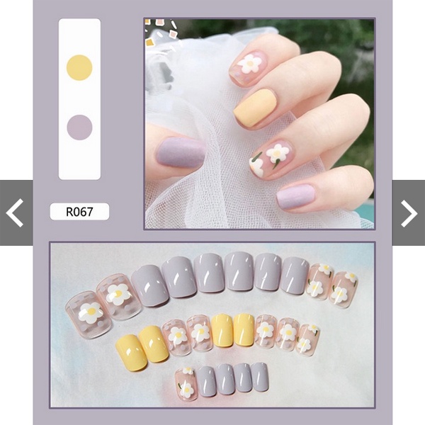 Kuku Palsu Motif Kartun 24 Pcs Fake Nail Karakter Manicure Nail Stickers Wedding Pengantin Murah Import_Cerianti