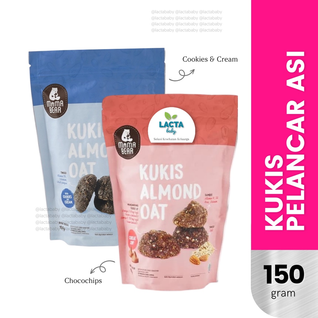 Kukis Almond | MilkyMama Cookies Mamabear | Mama Bear Almon - Cemilan Ibu Menyusui