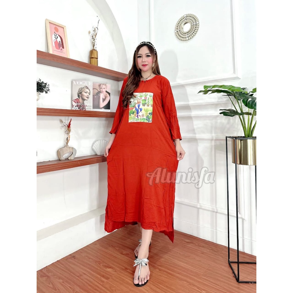 Longdres Emblem Viral - Gamis Busui blink Rayon Premium