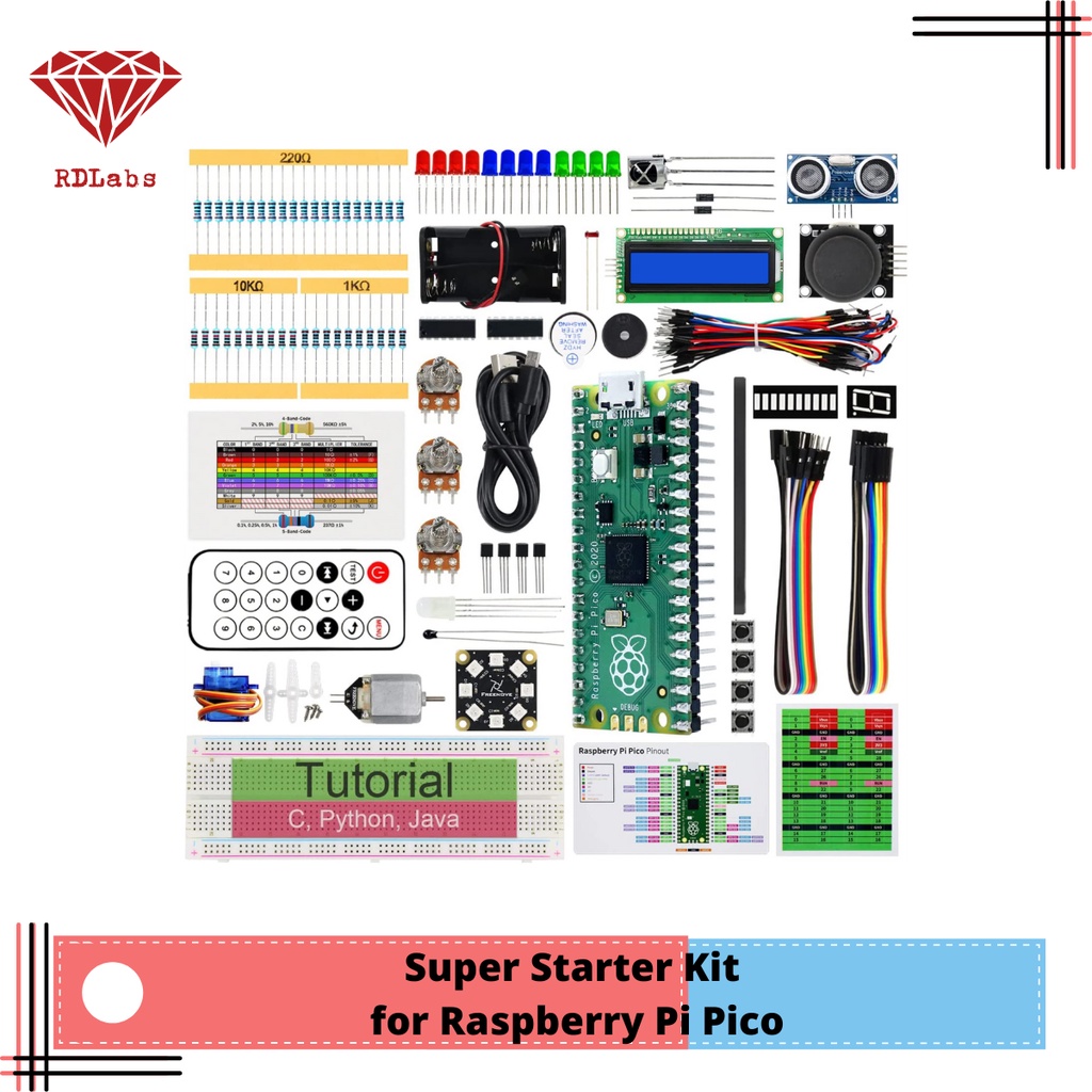 Super Starter Kit for Raspberry Pi Pico (Compatible with Arduino IDE)