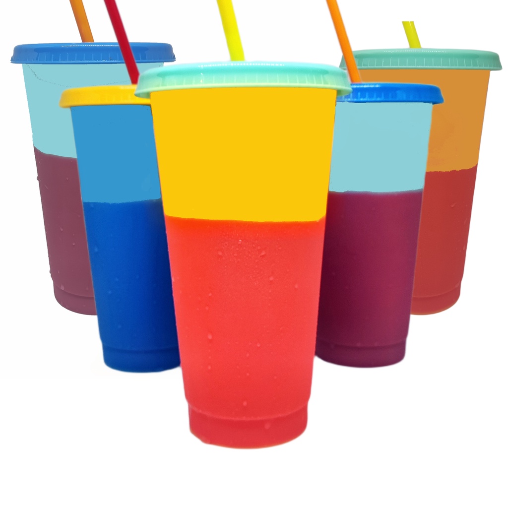 Gelas Tumbler Minum berubah warna BPA Free Tumbler Color Changing  Gelas Berubah Warna ukuran Besar 710 ml Gelas Unik gelas kado unik Star buck Assorted color