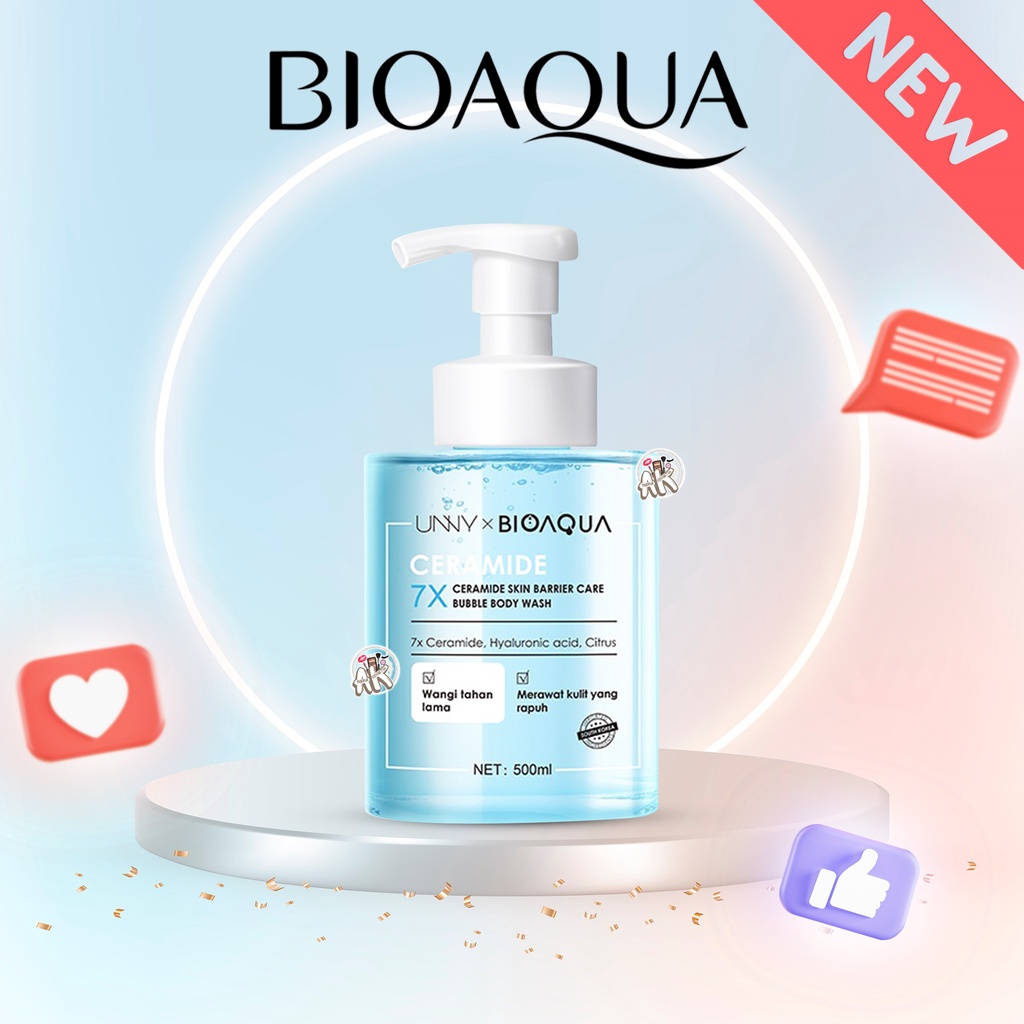 BIOAQUA 7X CERAMIDE SKIN BARRIER CARE BUBBLE BODY WASH SABUN MANDI 500ML