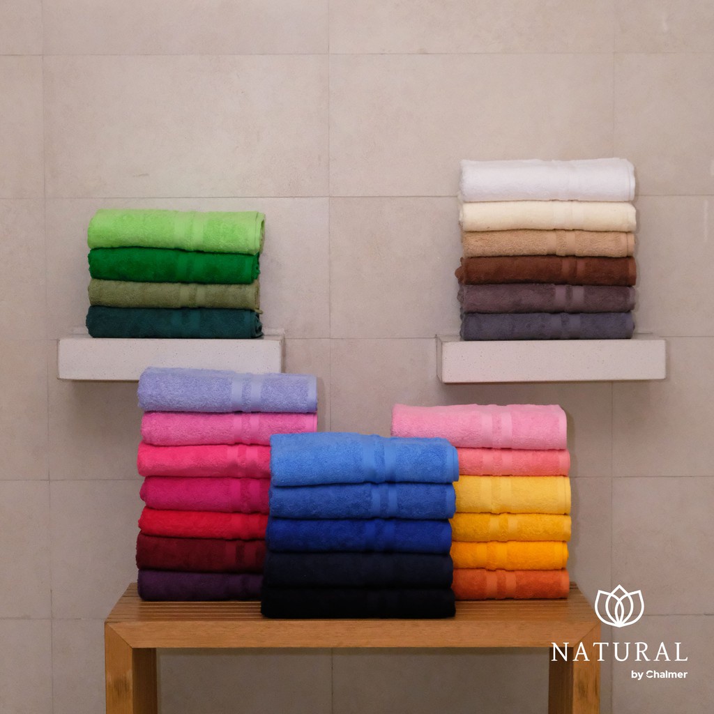 Handuk Mandi NATURAL JUMBO Besar Uk 70 70x140 cm Bath Towel Handuk Hotel Putih Polos Handuk Mandi Putih Abu Biru Navy Brown Coklat Green Grey Hijau Kuning Merah Orange Pink Ungu Purple Red Yellow White Bath Towel Premium Jumbo TEBAL Gramasi 550GSM