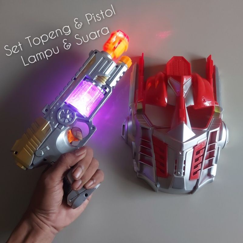 Mainan Set Topeng Dan Pistol Transformers - Tembakan Anak Laki Cowok