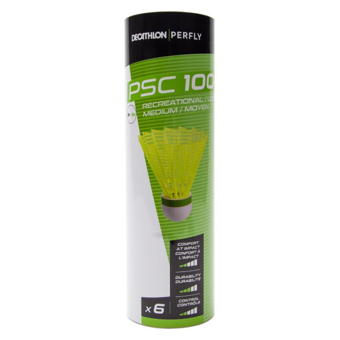 Shuttlecock Decathlon Perfly Psc 100 Medium Plastic Shuttlecock X 6 Ch Yellow