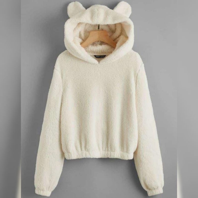 BISA COD SWEATER OVERSIZE WANITA MURAH CANDIES SWEET - JACKET SHERPA BEAR JAKET BULU HALUS - JAKET S
