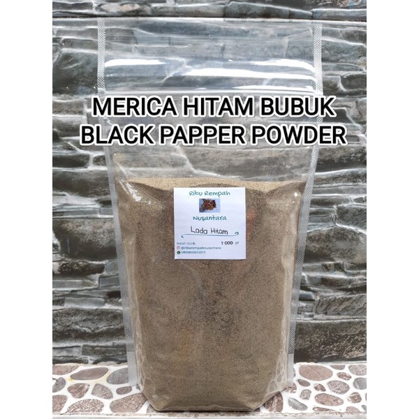 

1KG Lada Hitam Bubuk 100% Asli / Merica Hitam / Black Pepper Powder