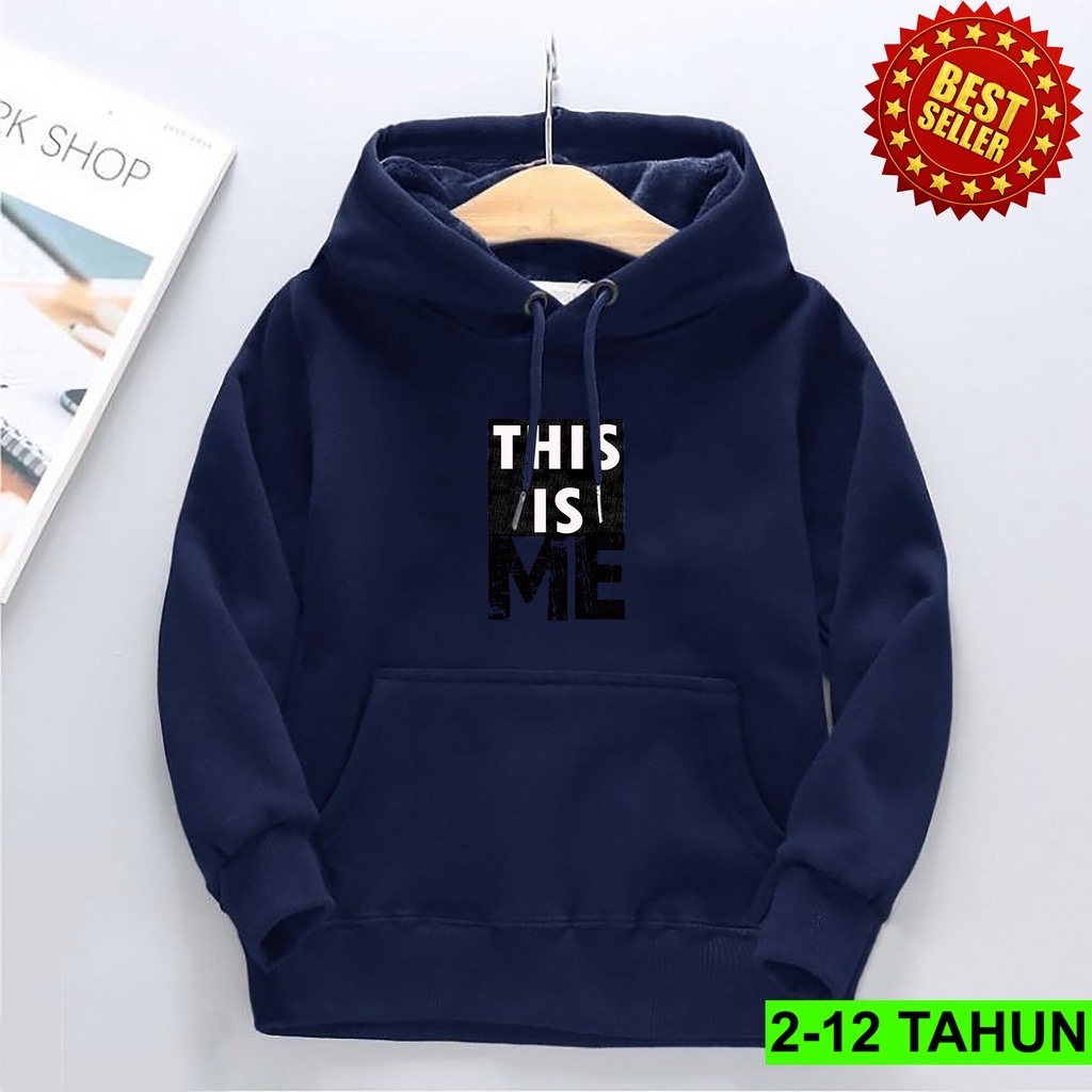 THIS IS ME Jumper Hoodie Anak II Jaket Hoodie Anak Viral Bahan Fleece Size M - XL ( Laki Laki &amp; Peremepuan )