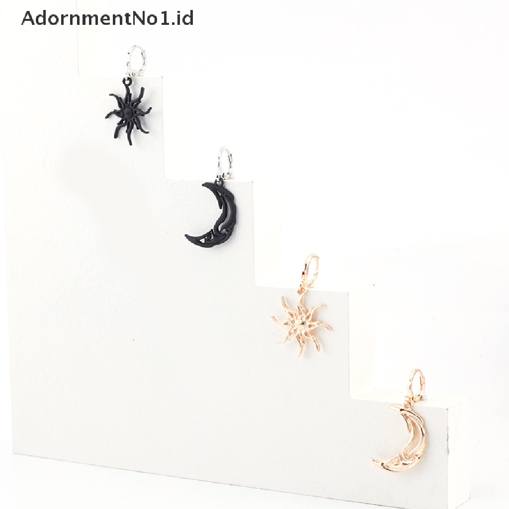 [AdornmentNo1] Sun Moon Menjuntai Earring Asimetris Anting Abstrak Untuk Wanita Fashion Perhiasan [ID]