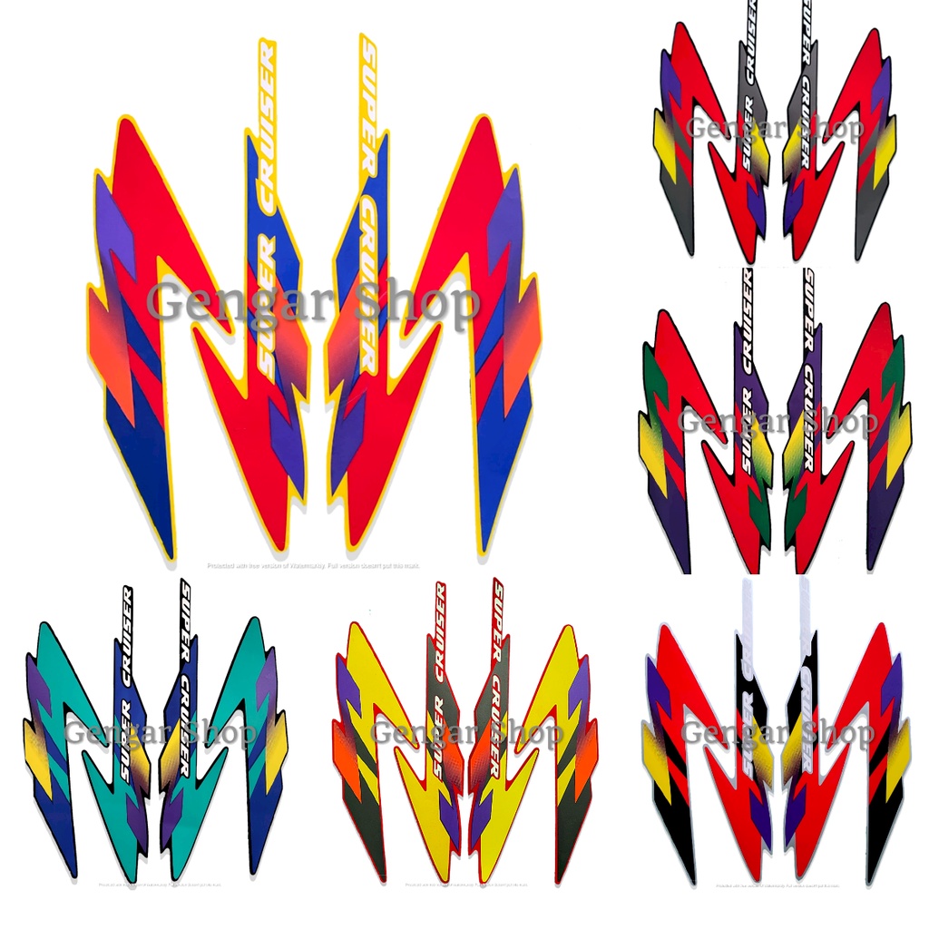 STIKER STRIPING MOTOR HONDA TIGER 1997 STANDAR FULL SET