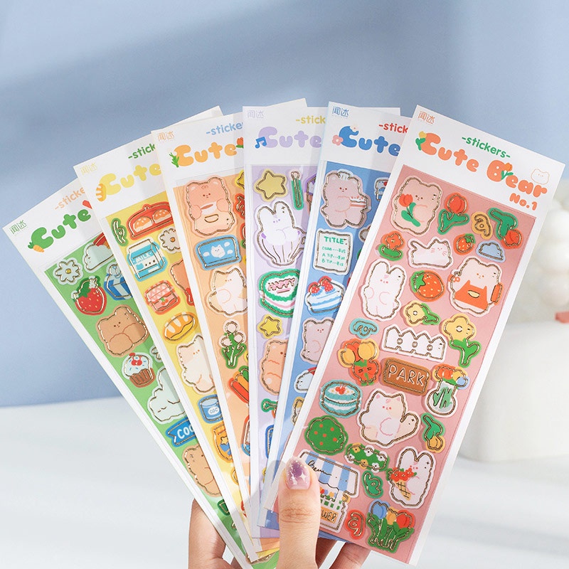 

Panmomo Stories of Cute Bear Diary Deco Stickers - Sticker Dekorasi Jurnal